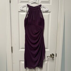 David's Bridal Deep Purple Backless Dress